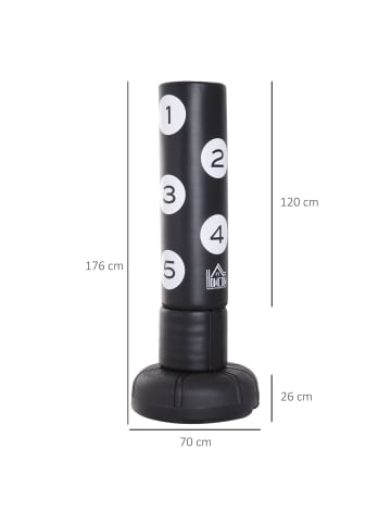 HOMCOM Standboxsack,B70 x T70 x H176 cm,Schwarz