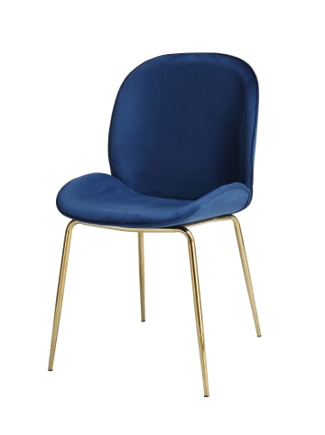 Kayoom Stuhl Charlize 2erSet in blau - messing