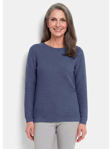 GOLDNER Strickpullover mit U-Boot-Ausschnitt in rauchblau