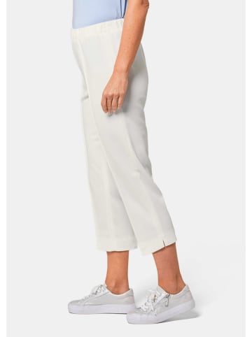 GOLDNER Kurzgröße:  Trageangenehme 7/8-Rippenhose in cremeweiß