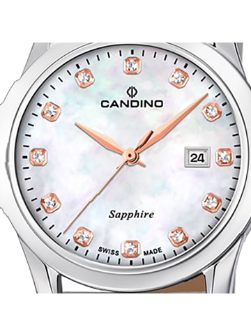 Candino Analog-Armbanduhr Candino Classic weiß mittel (ca. 33mm)