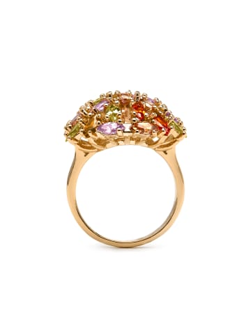 Luxenter Ring Okrom mit 18 Karat Goldfinish-Okrom multicolored