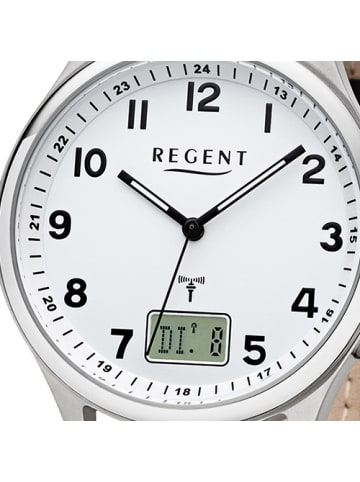 Regent Analog-Digital-Funkuhr Regent Funkuhren schwarz groß (ca. 40mm)