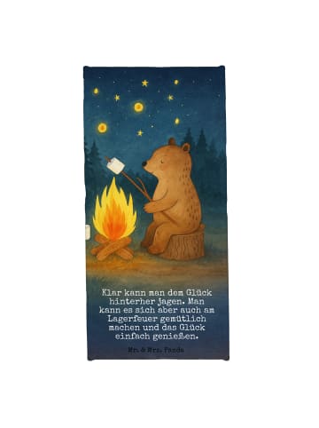 Mr. & Mrs. Panda Strandtuch Bär & Marienkäfer Lagerfeuer Design ... in Blau Pastell