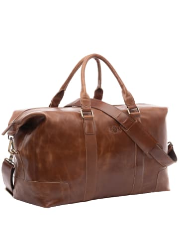 SID & VAIN Leder-Reisetasche echt Leder Weekender groß hell-braun JEREMY in braun