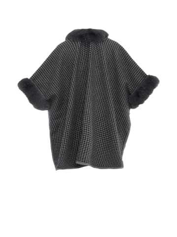 osha Damen Poncho in Dunkelgrau