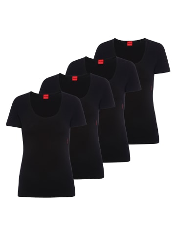 HUGO T-Shirt 4er Pack in Schwarz