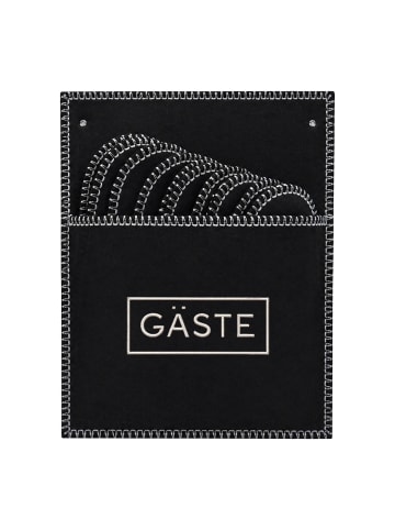 relaxdays 6 x Gästehausschuhe "Gäste" in Schwarz