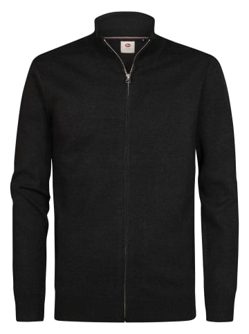 Petrol Industries Melierte Strickjacke mit Zipper ironfield in Schwarz