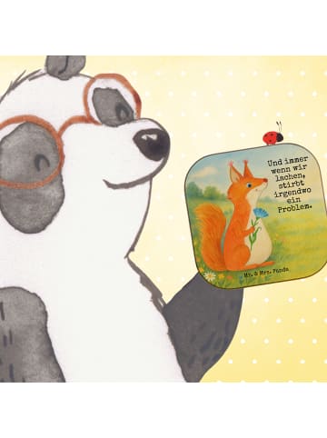 Mr. & Mrs. Panda Glasuntersetzer Eichhörnchen Blume Design mit S... in Weiß