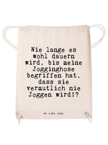 Mr. & Mrs. Panda Jutebeutel Wie lange es wohl... mit Spruch in Creme