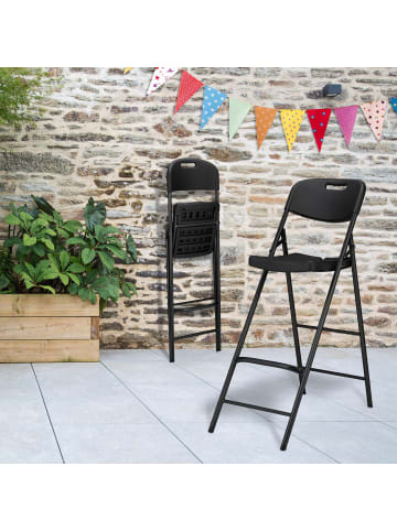 relaxdays 2 x Barhocker in Schwarz - (B)44,5 x (H)118 x (T)82 cm