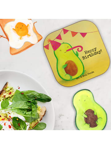 Mr. & Mrs. Panda Untersetzer für Gläser Avocado Geburtstag Desig... in Weiß