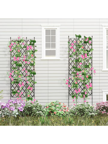 COSTWAY 3er-Pack Rankgitter 164 x 48 cm in Schwarz