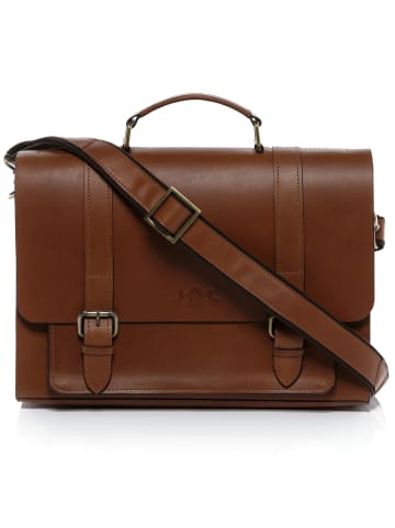 SID & VAIN Leder-Aktentasche Leder Businesstasche Unisex BRISTOL in braun