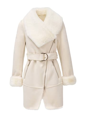 Salsa Jeans Wintermantel Long Shearling in Light Pearl