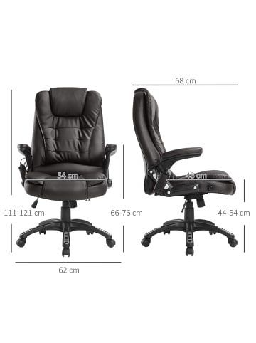 HOMCOM Massagesessel in Braun 62L x 68B x 121H cm