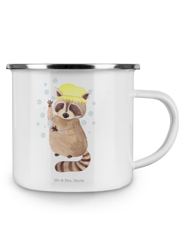 Mr. & Mrs. Panda Metalltasse Waschbär ohne Spruch in Weiß