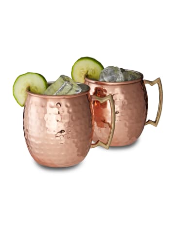 relaxdays 2x Moscow Mule Becher in Kupfer - 500 ml