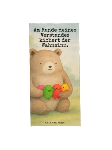 Mr. & Mrs. Panda Badehandtuch Bär Gefühl Design mit Spruch in Weiß