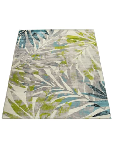 KADIMA DESIGN Teppich Kurzflor Blätter Wohnzimmer in Mehrfarbig