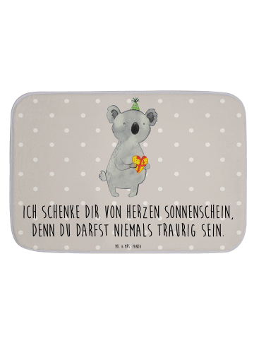 Mr. & Mrs. Panda Badvorleger Koala Geschenk mit Spruch in Grau Pastell