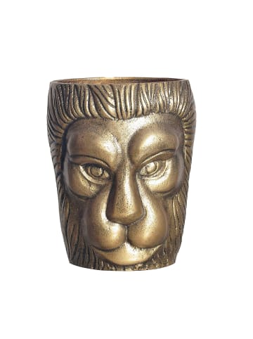 FineBuy Blumentopf in Gold / Aluminium / 18x18x21