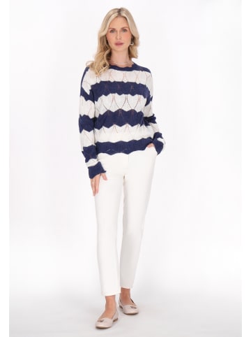 Albee Women Sweater in Navy Offwhite