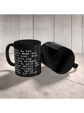 Mr. & Mrs. Panda Mug Weil du die beste... mit Spruch in Schwarz