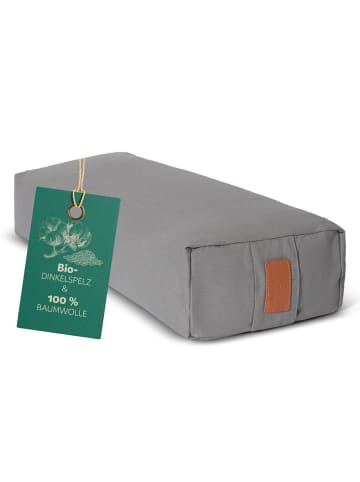 DoYourFitness Yoga-Bolster Paravati gefüllt Dinkelspelz zementgrau eckig grau