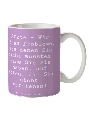 Mr. & Mrs. Panda Kaffeetasse Spruch Arzt Probleme Lösen mit Spruch in Lavendeltraum
