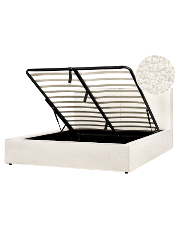 Beliani 2-tlg Doppelbett MOISSAC in Weiß/Schwarz
