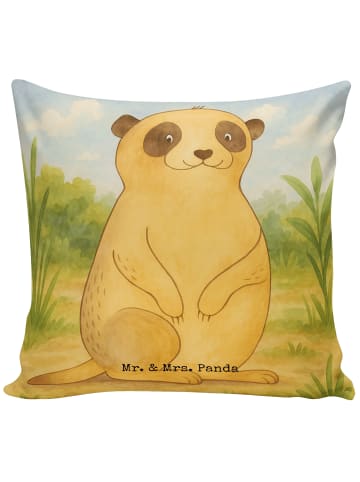 Mr. & Mrs. Panda Kissen 40x40 Erdmännchen Design ohne Spruch in Weiß