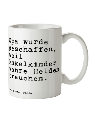 Mr. & Mrs. Panda Kaffeetasse Opa wurde geschaffen, weil... mit S... in Weiß