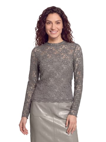 CARTOON Langarm-Shirt mit Kragen in Charcoal Gray
