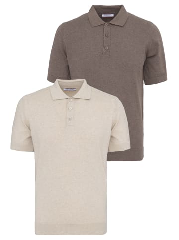 Felix Hardy Polo Shirt Kurzarm in Beige-Braun