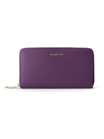 Lazarotti Bologna Leather XL Zip-Around Geldbörse Leder 19 cm in purple