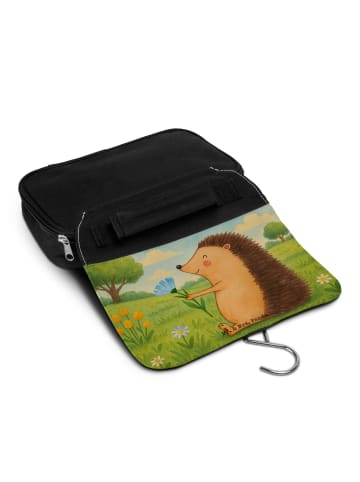 Mr. & Mrs. Panda Make-Up Tasche Igel Blumen Design ohne Spruch in Weiß