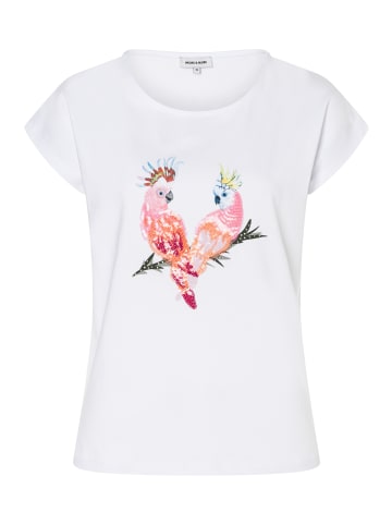 More & More tropical Baumwoll-T-Shirt, Papageien in white