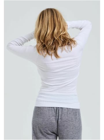 Seamless Basic Top Retro V-neck in White