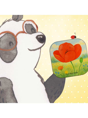 Mr. & Mrs. Panda Tischuntersetzer Blume Mohnblume Design ohne Sp... in Weiß
