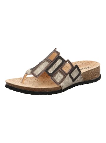 Think! Tieffußbett Pantolette JULIA DAMEN in Taupe/Kombi