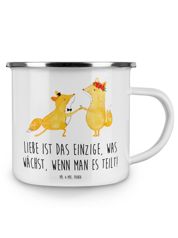 Mr. & Mrs. Panda Blechtasse Eheversprechen Liebe Teilen mit Spruch in Weiß