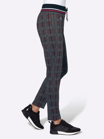 WITT WEIDEN Jersey-Hose in steingrau-rot-kariert