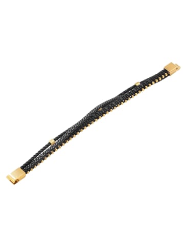 Adeliás Unisex Armband – Lederarmband aus Leder 19 cm in schwarz