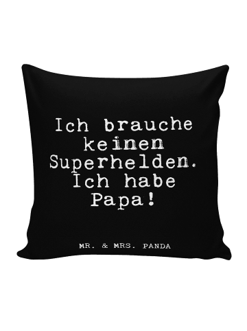 Mr. & Mrs. Panda Kissen 40x40 Ich brauche keinen Superhelden....... in Schwarz