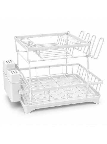relaxdays Abtropfgestell in Weiß - (B)47,5 x (H)34 x (T)30,5 cm