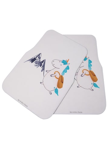 Mr. & Mrs. Panda Fußmatte Fürs Auto Einhorn Bergsteiger ohne Spruch in Weiß