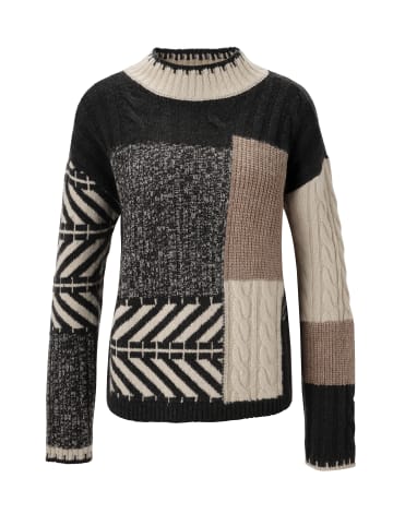 Aniston CASUAL Strickpullover in anthrazit-natur-hellbraun