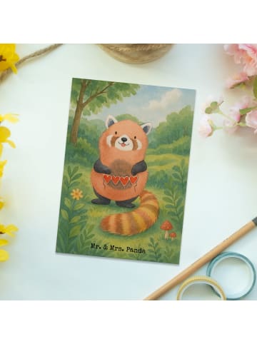 Mr. & Mrs. Panda Motivkarte Roter Panda Design ohne Spruch in Weiß
